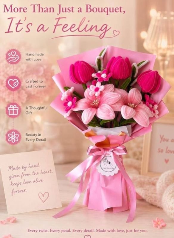 Artificial Crochet Flower Bouquet